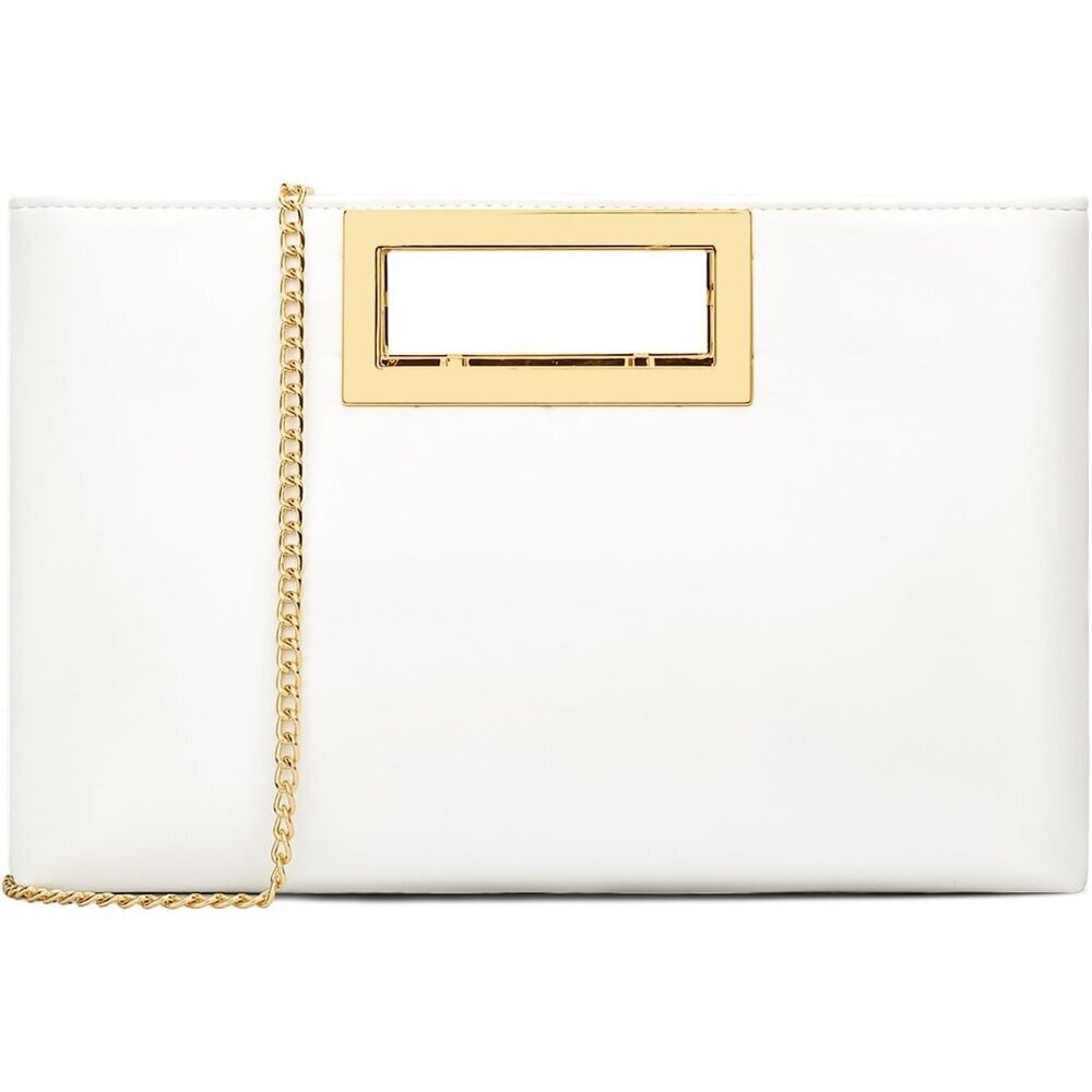 Women’s White Leather Imported Magnetic Evening Purse Hand Bags